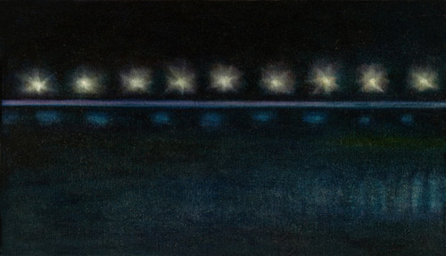Pont d&acute;Oleron nr.I, 19 x 33 cm, Oel auf Leinwand, 2012